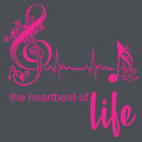 the heartbeat of life  - Ladies Long Sleeve Fan Favorite V Neck Tee Design
