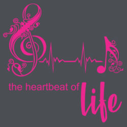 the heartbeat of life  - Ladies Long Sleeve Fan Favorite V Neck Tee Design