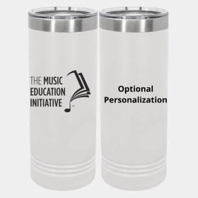 MEI Personalized  - 20 oz Stainless White Skinny Tumbler with Stainless Straw and Lid Thumbnail