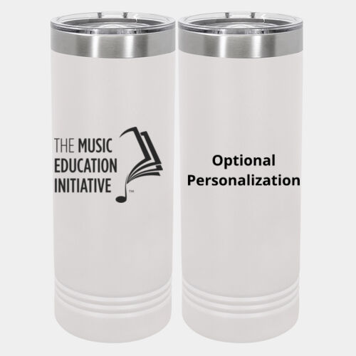 MEI Personalized  - 20 oz Stainless White Skinny Tumbler with Stainless Straw and Lid Thumbnail