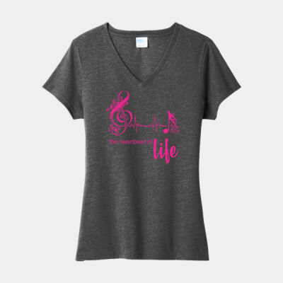 the heartbeat of life  - Ladies Fan Favorite &#153; Blend V Neck Tee Thumbnail