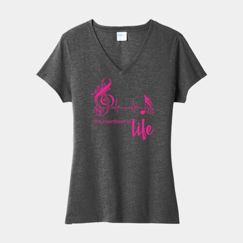 the heartbeat of life  - Ladies Fan Favorite &#153; Blend V Neck Tee Thumbnail